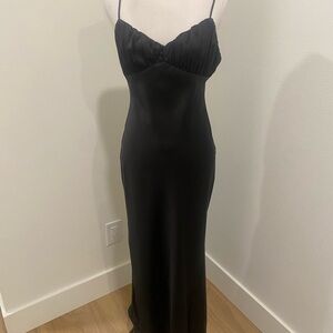 Zara Elegant Black Spaghetti Strap Gown
